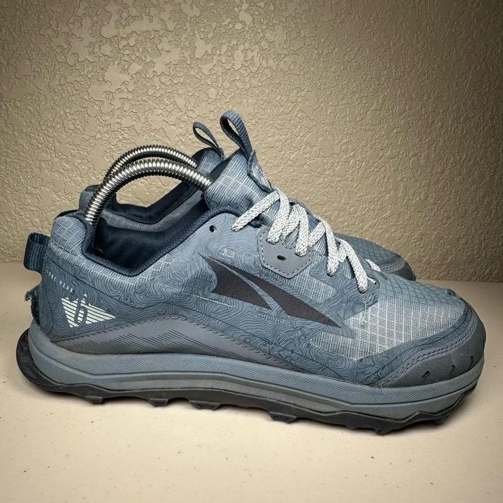 Altra Womens Lone Peak 6 Trail Athletic Running Shoes Sneakers Blue Lace Mesh 8